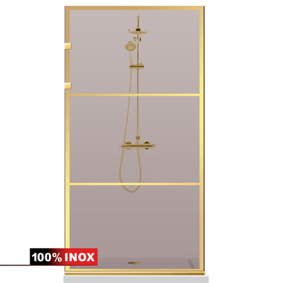 Parois de Douche Walk-in, Parete doccia in Acciaio inox, dorato #Bronzo