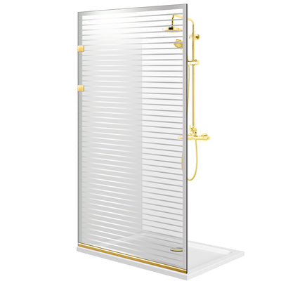 Shower Screens Walk-in, Stainless steel shower wall, gold, #Clear #Crystal clear