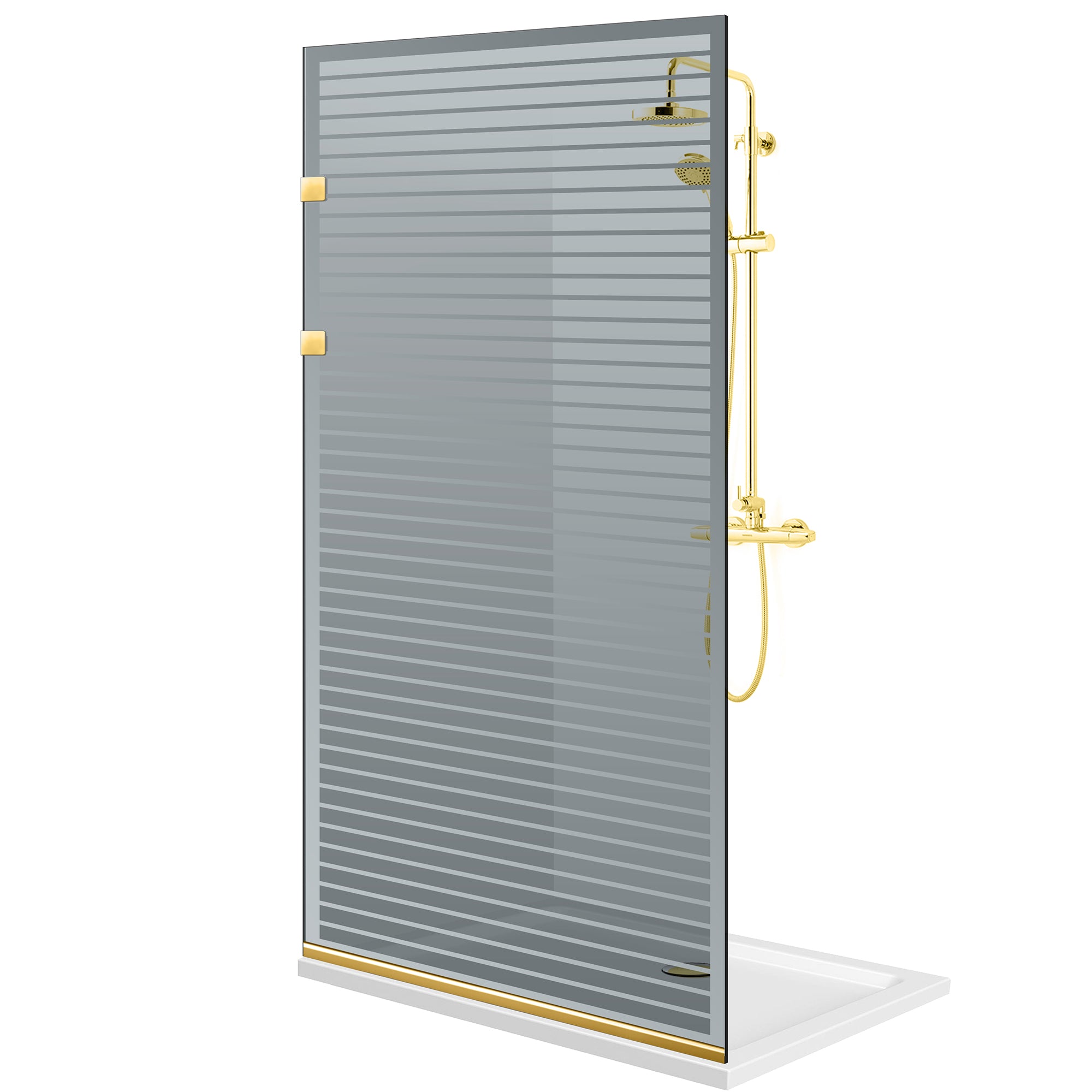 Parois de Douche Walk-in, paroi de douche en Acciaio inox, dorée #Grigio