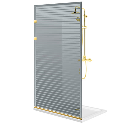 Parois de Douche Walk-in, paroi de douche en Acciaio inox, dorée #Grigio