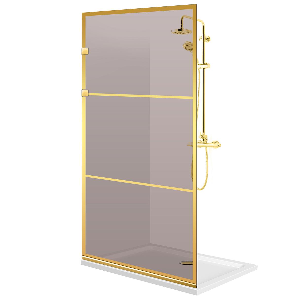 Parois de Douche Walk-in, Parete doccia in Acciaio inox, dorato #Bronzo