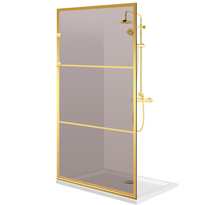 Parois de Douche Walk-in, Parete doccia in Acciaio inox, dorato #Bronzo