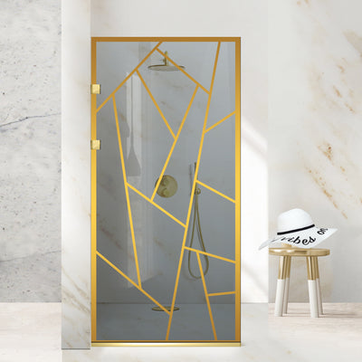 Paravan dus Walk-in, Perete dus Inox, auriu #Gri