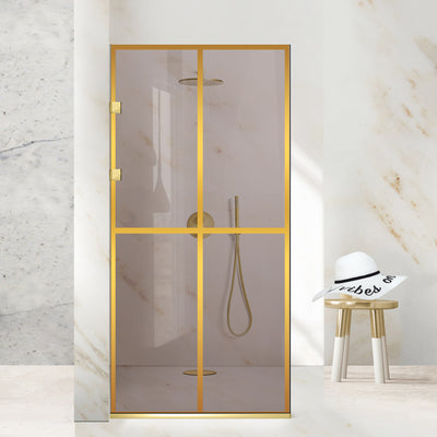 Paravan dus Walk-in, Perete dus Inox, auriu #Bronz