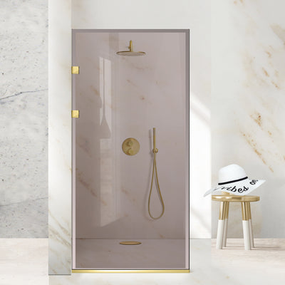 Paravan dus Walk-in, Perete dus Inox, auriu #Bronz