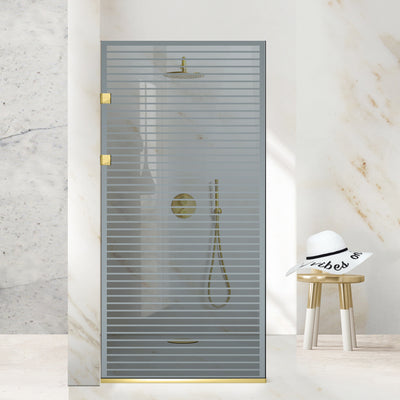 Parois de Douche Walk-in, paroi de douche en Acciaio inox, dorée #Grigio
