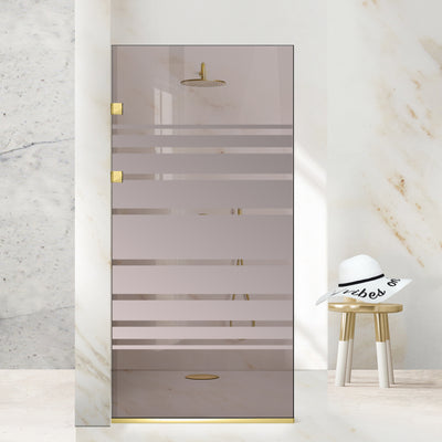 Paravan dus Walk-in, Perete dus Inox, auriu #Bronz