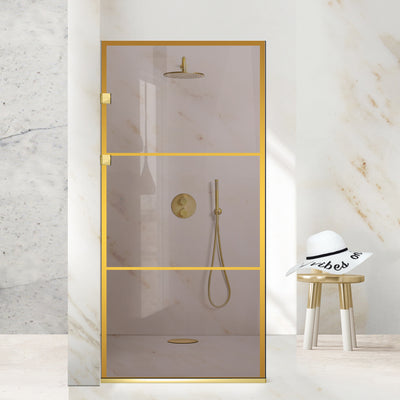 Parois de Douche Walk-in, Parete doccia in Acciaio inox, dorato #Bronzo