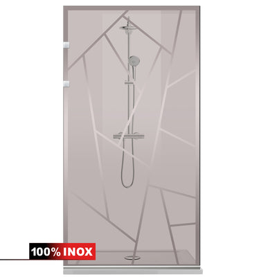 Paravan dus Walk-in, Perete dus Inox, #Bronz