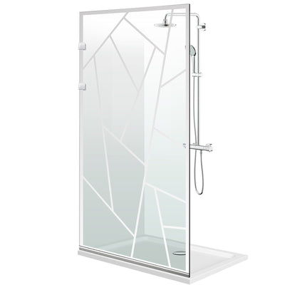 Paravento doccia walk-in Aqua Elegance ® INOX, modello Atlas incolore, ferramenta completamente in acciaio inox, vetro chiaro, temperato