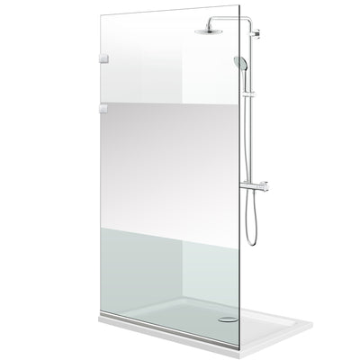 Paravento doccia walk-in Aqua Elegance ® INOX, modello Line incolore, ferramenta completamente in acciaio inox, vetro chiaro, temperato