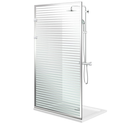 Paravento doccia walk-in Aqua Elegance ® INOX, modello Moris incolore, ferramenta completamente in acciaio inox, vetro chiaro, temperato