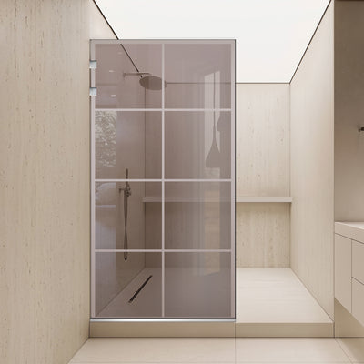 Paravento doccia walk-in Aqua Elegance ® Inox, modello Mode incolore, ferramenta completamente in acciaio inox, sicurizzato
