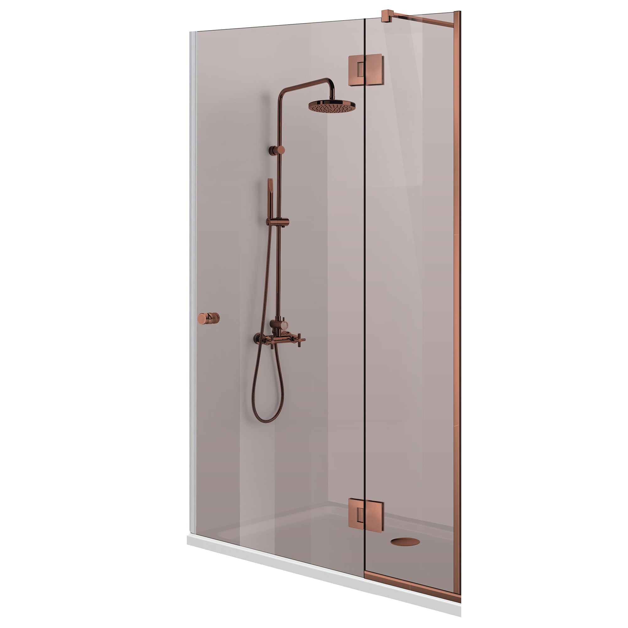Porta doccia con parete fissa Aqua Line Plus ferramenta 100% INOX, barra regolabile, vetro temperato 6 mm
