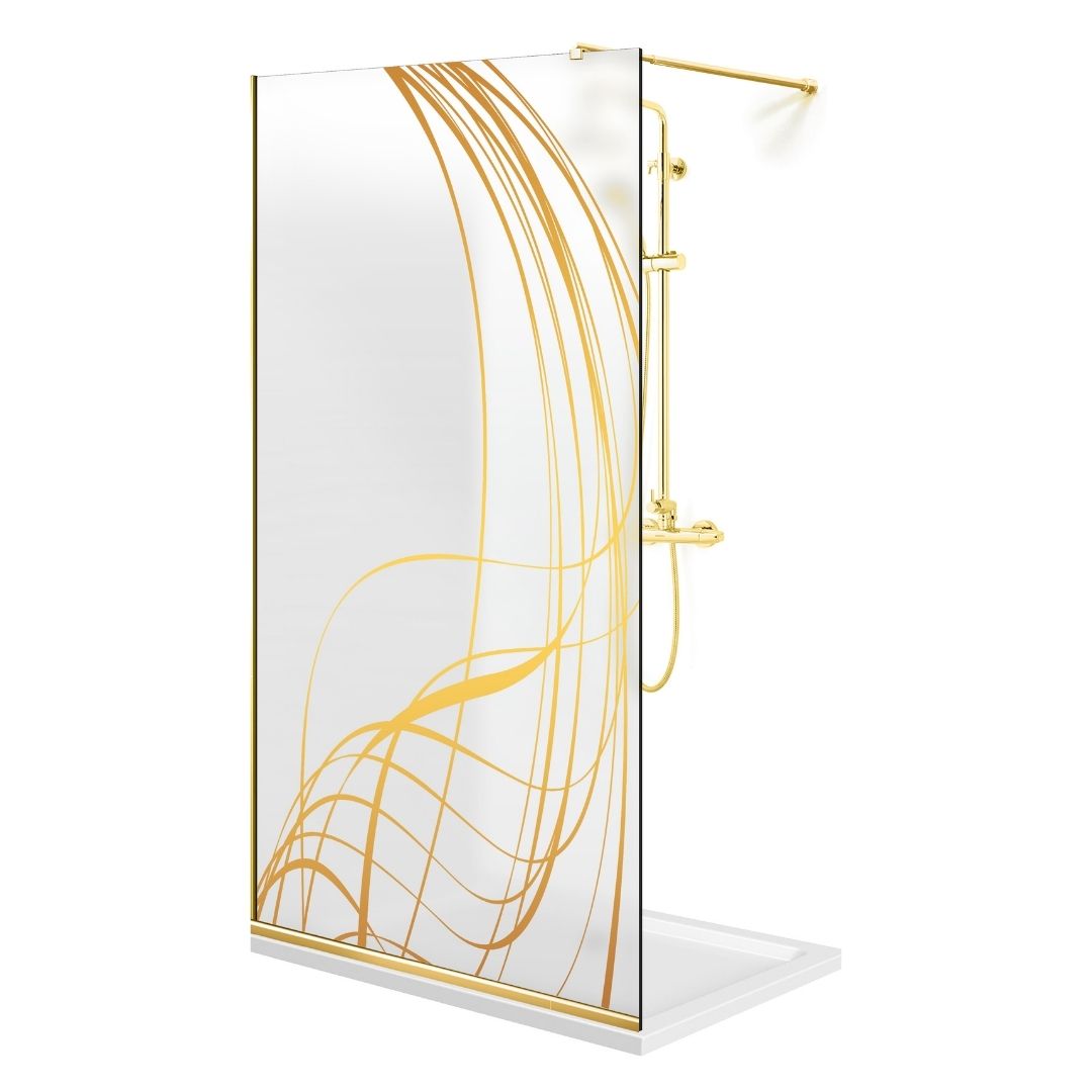 Paravan dus Walk-in, Perete dus  Auriu, #Mat #Matt