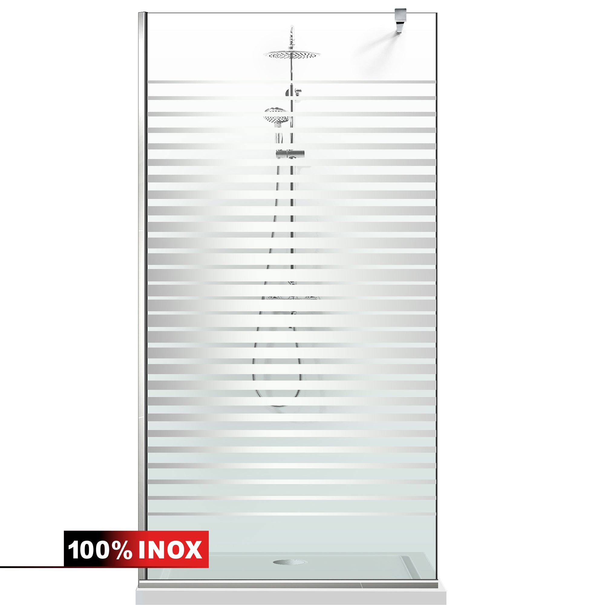 Paravan dus Walk-in, Perete dus  Inox, #Clara #Víztiszta