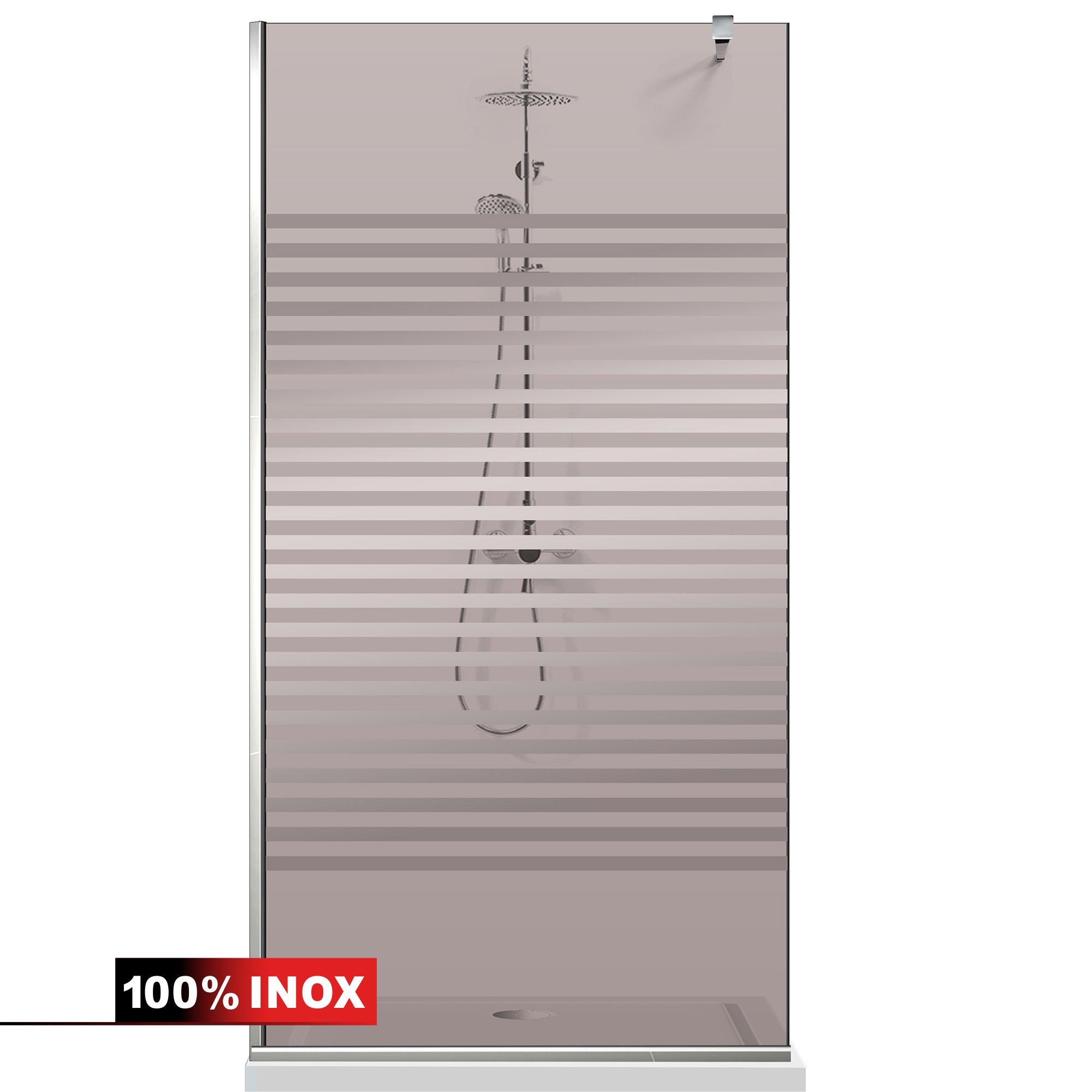 Paravan dus Walk-in, Perete dus  Inox, #Bronz #Bronz