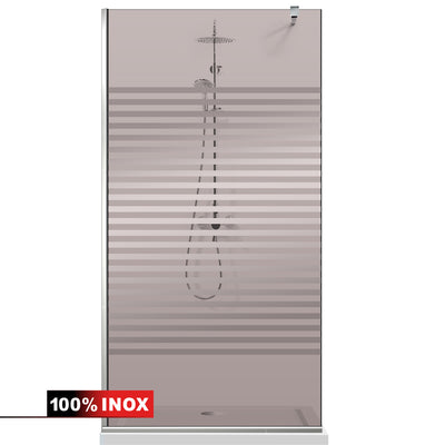 Paravan dus Walk-in, Perete dus  Inox, #Bronz #Bronz