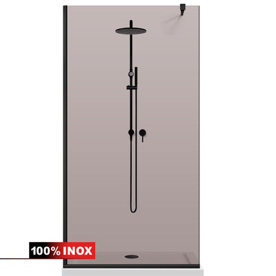 Paravan dus Walk-in, Perete dus  Negru, #Bronz #Bronz