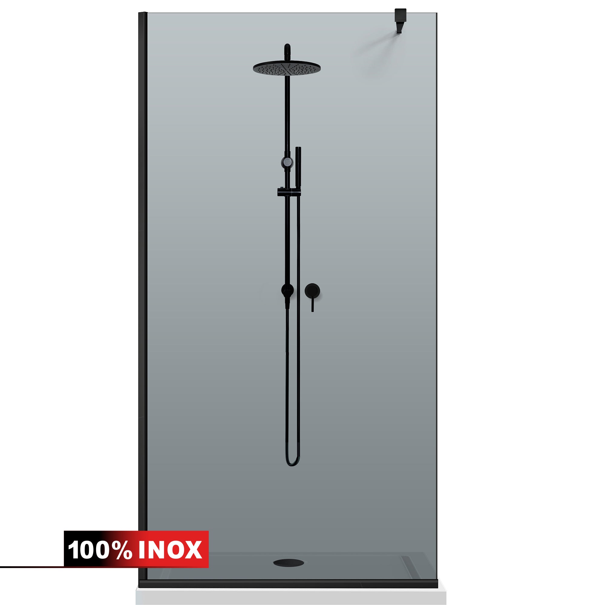 Paravan dus Walk-in, Perete dus  Negru, #Gri #Szürke