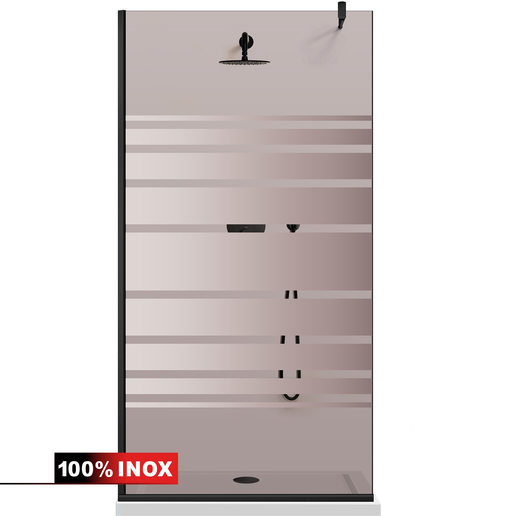 Paravan dus Walk-in, Perete dus  Negru, #Bronz #Bronz
