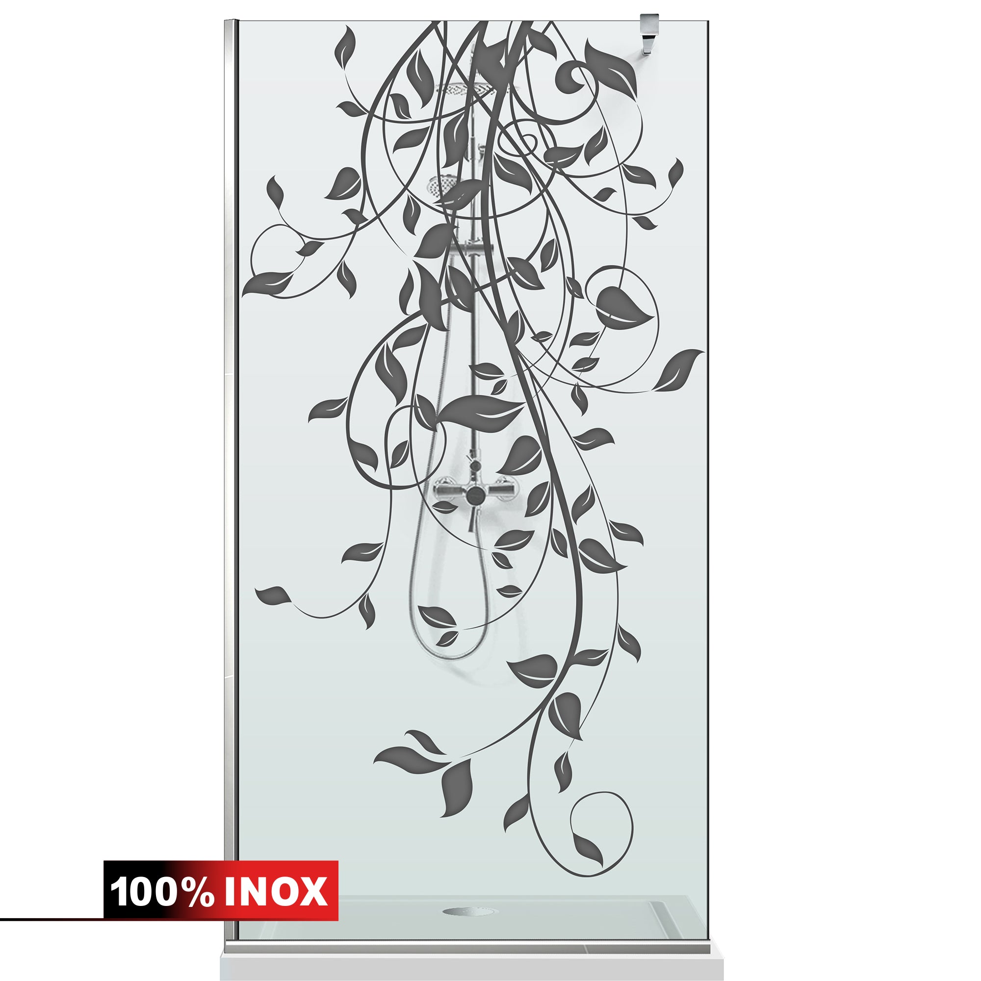 Paravan dus Walk-in, Perete dus  Inox, #Clara #Víztiszta
