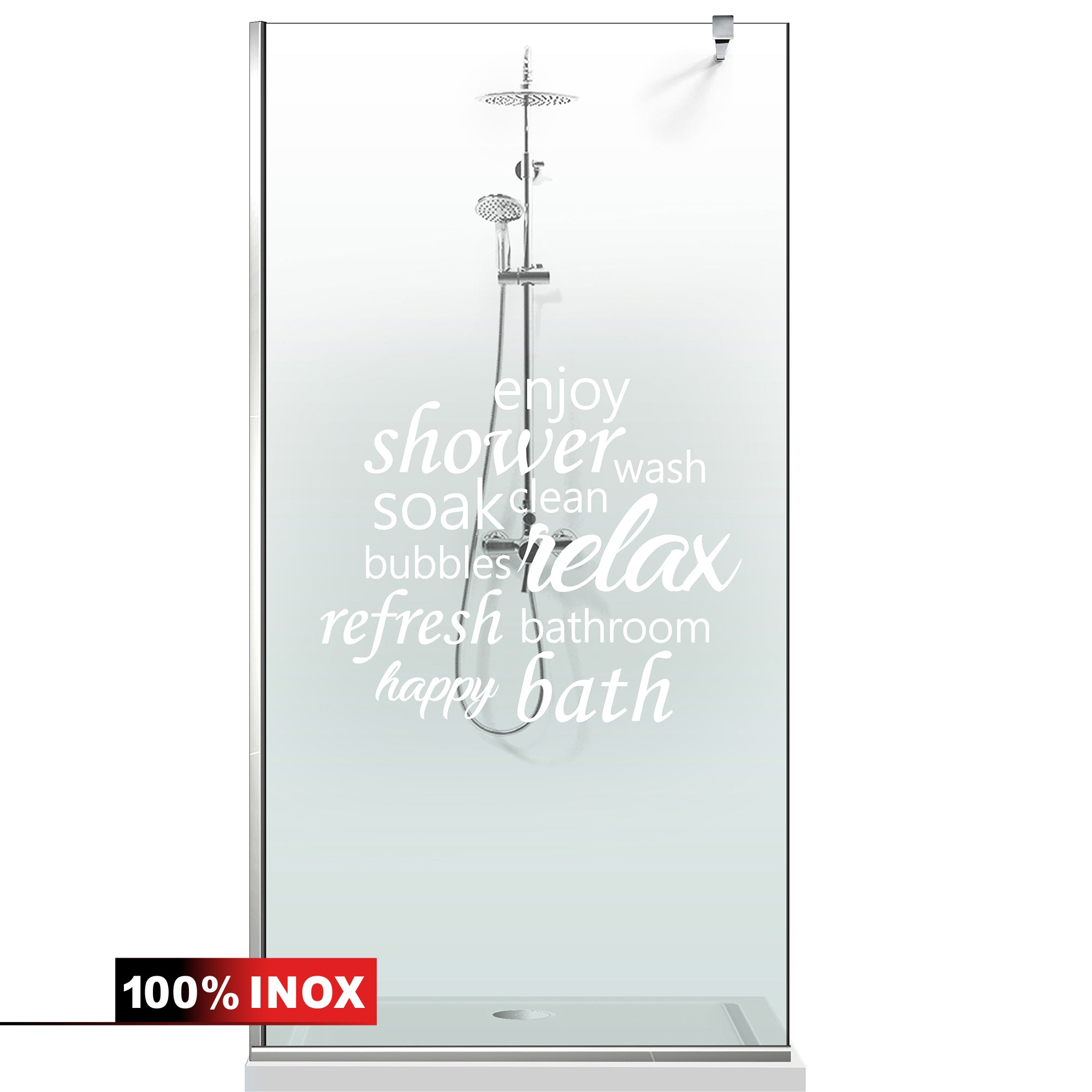 Paravan dus Walk-in, Perete dus  Inox, #Clara #Víztiszta