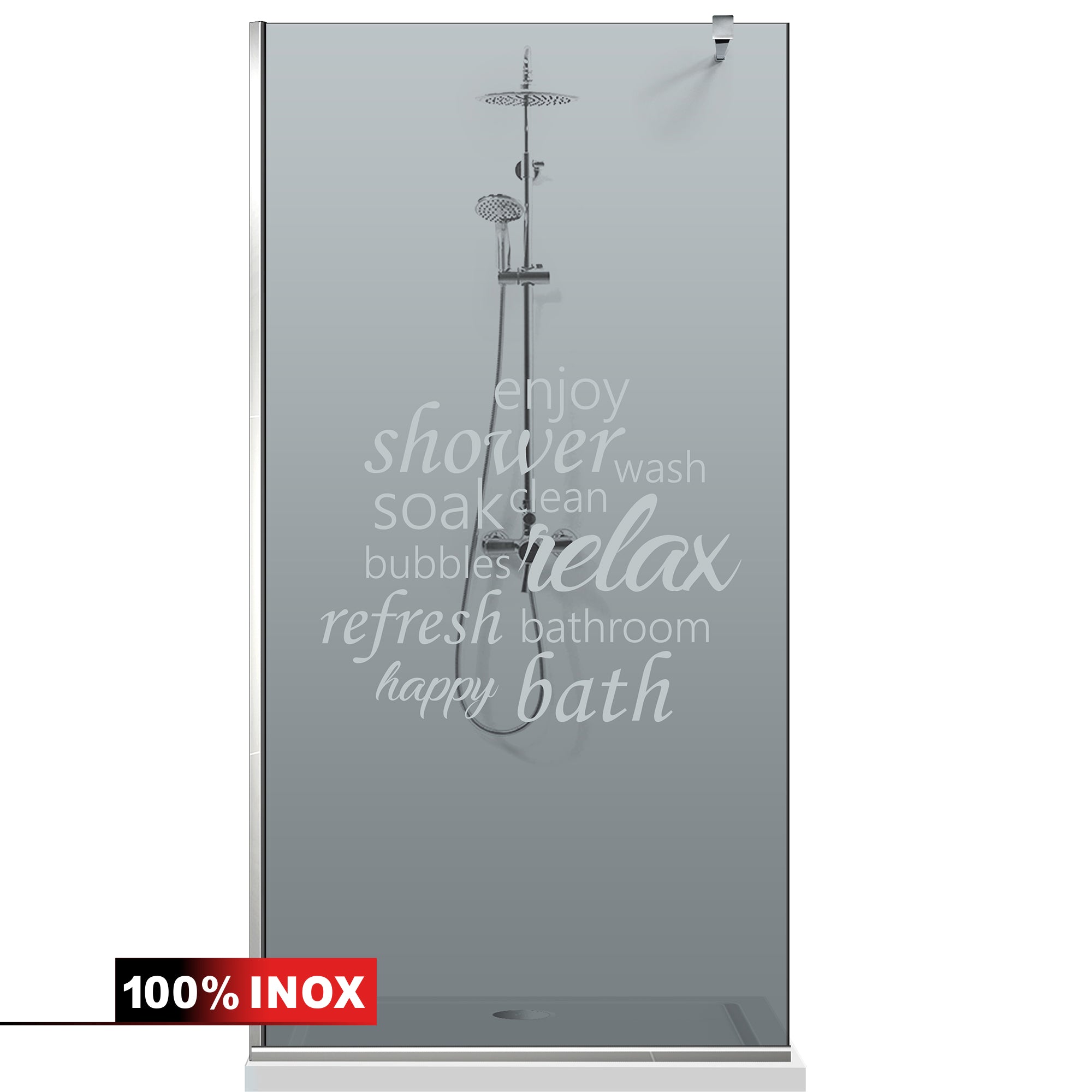 Paravan dus Walk-in, Perete dus  Inox, #Gri #Szürke