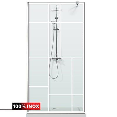 Paravan dus Walk-in, Perete dus  Inox, #Clara #Víztiszta