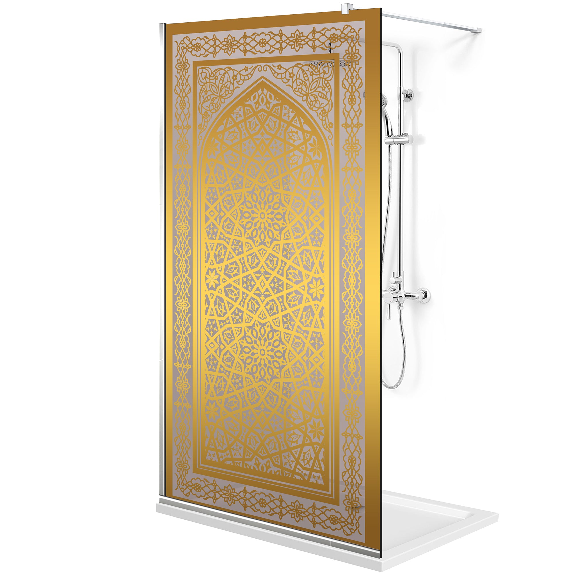 Paravan dus Walk-in, Perete dus  Auriu, #Bronz #Bronz