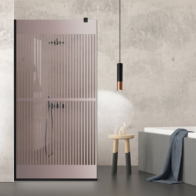 Paravan dus Walk-in, Perete dus  Negru, #Bronz #Bronz