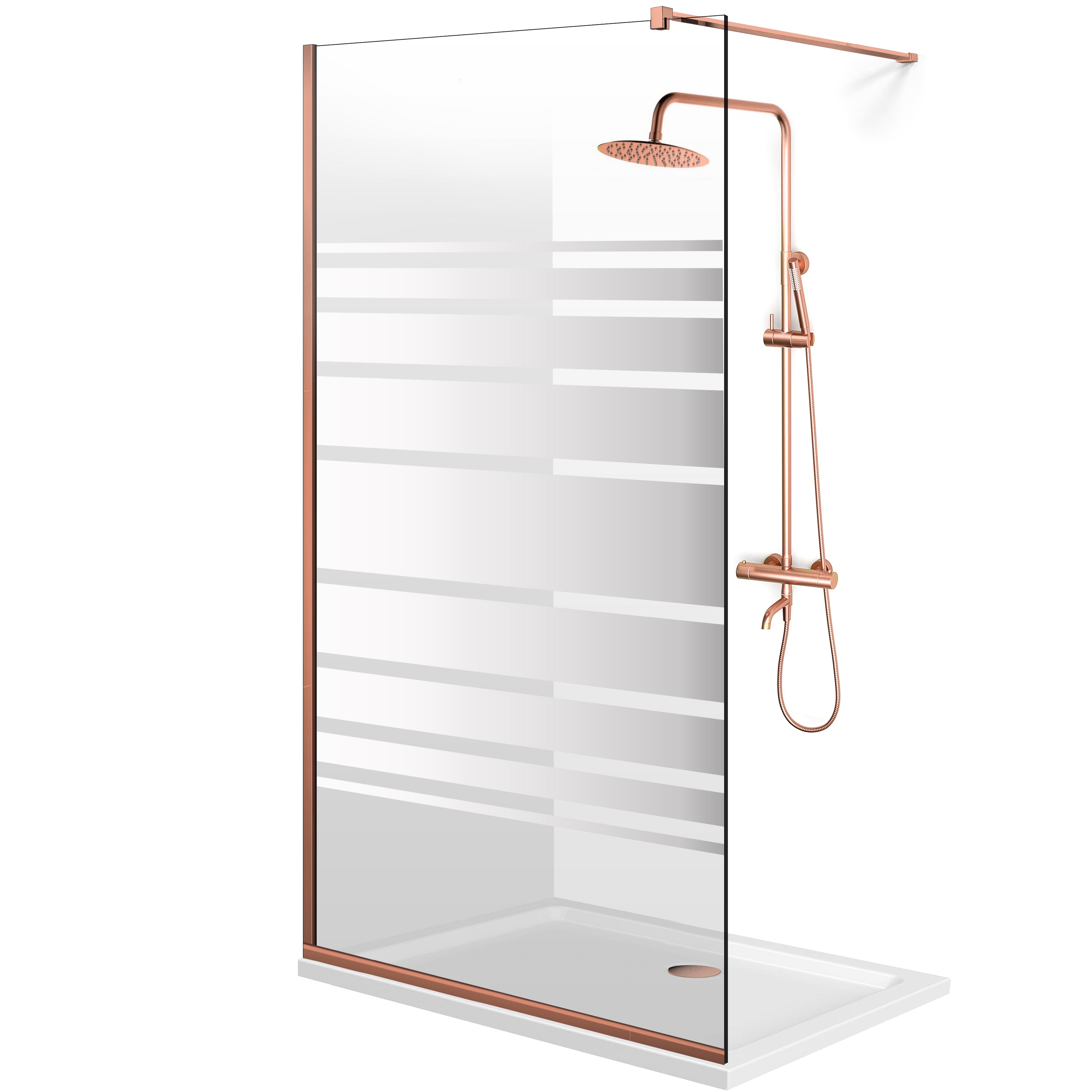 Paravan dus Walk-in, Perete dus  Copper, #Clara #Víztiszta