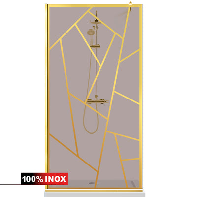 Paravan dus Walk-in, Perete dus  Auriu, #Bronz #Bronz