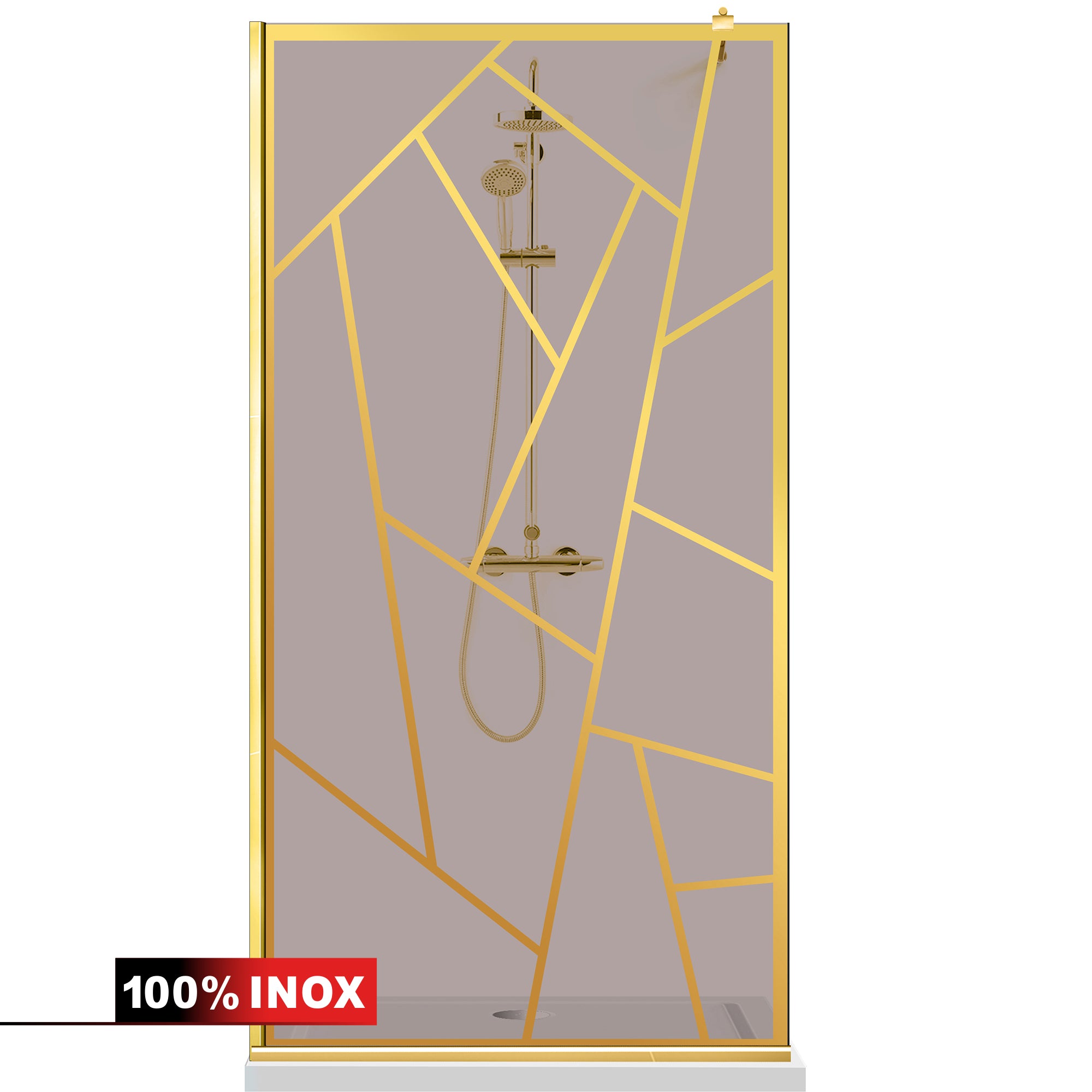 Paravan dus Walk-in, Perete dus  Auriu, #Bronz #Bronz