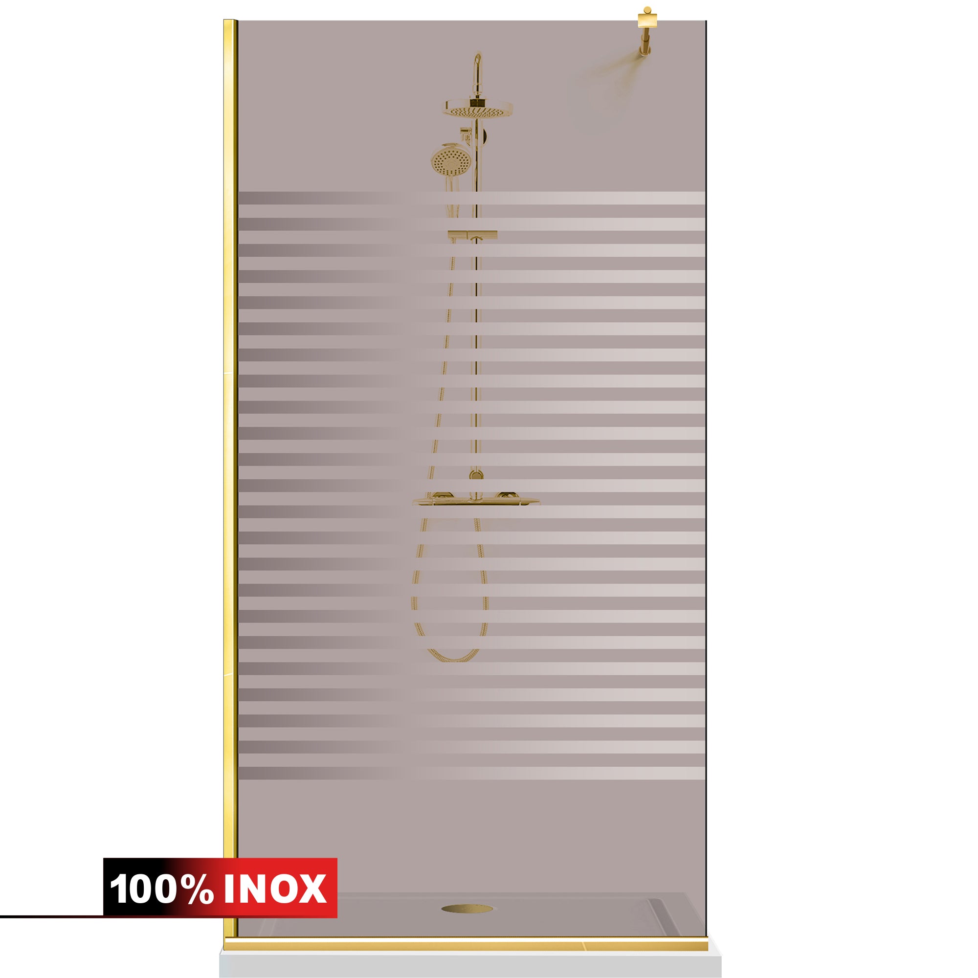 Paravan dus Walk-in, Perete dus  Auriu, #Bronz #Bronz