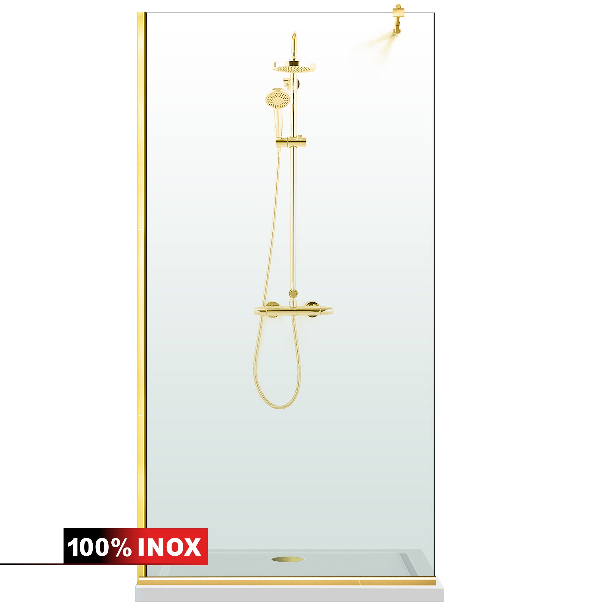 Paravan dus Walk-in, Perete dus  Auriu, #Mat #Matt