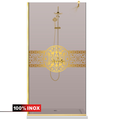 Paravan dus Walk-in, Perete dus  Auriu, #Bronz #Bronz