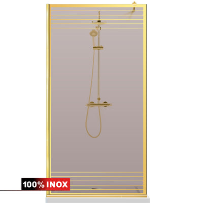 Paravan dus Walk-in, Perete dus  Auriu, #Bronz #Bronz