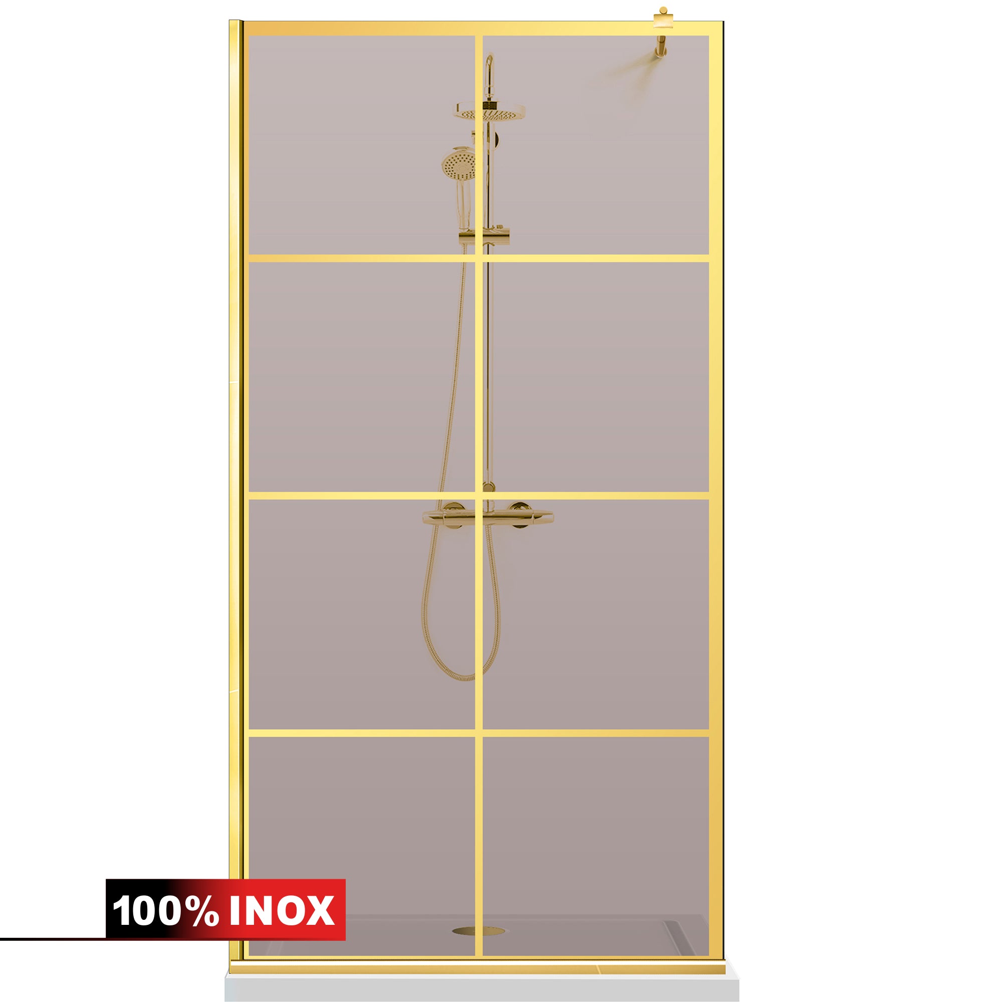 Paravan dus Walk-in, Perete dus  Auriu, #Bronz #Bronz