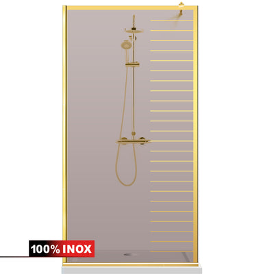 Paravan dus Walk-in, Perete dus  Auriu, #Bronz #Bronz