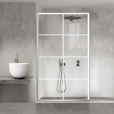Paravan dus Walk-in, Perete dus  Inox, #Clara
