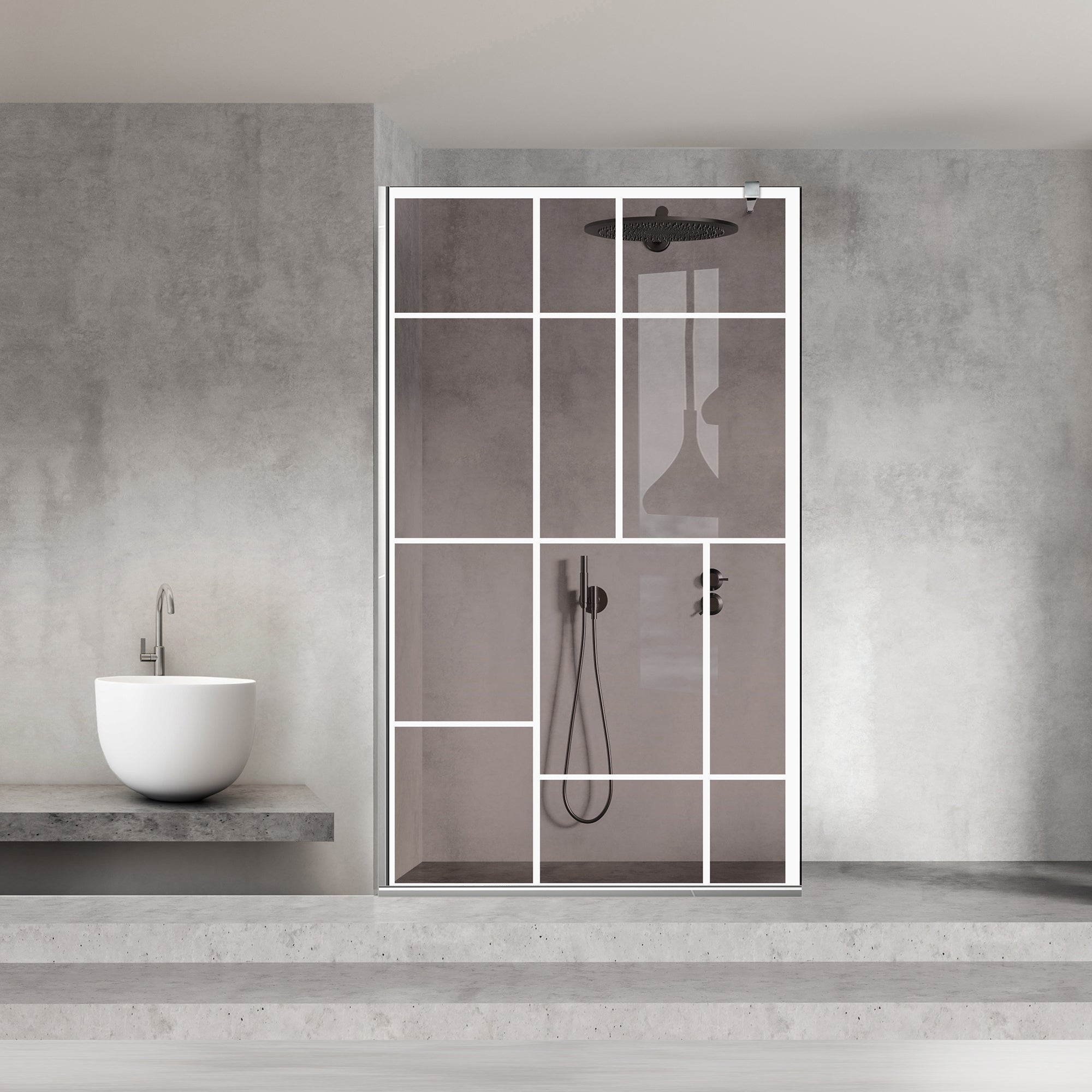Paravan dus Walk-in, Perete dus  Inox, #Bronz #Bronz
