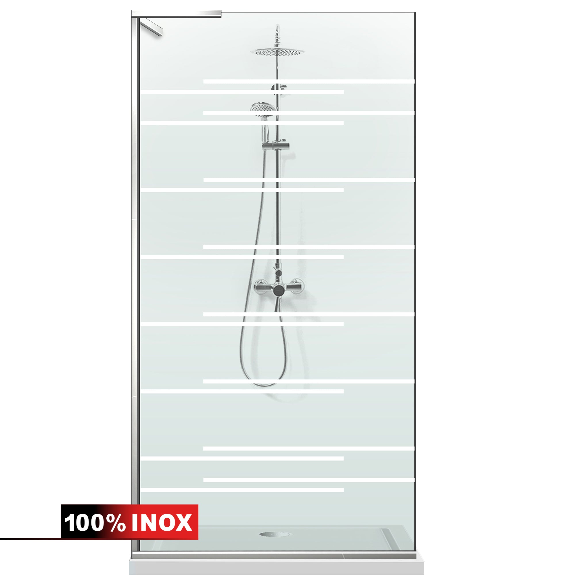 Paravan dus Walk-in, Perete dus Inox, #Clara #Víztiszta