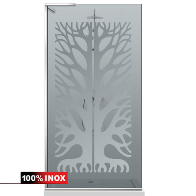 Paravan dus Walk-in, Perete dus Inox, #Gri #Szürke
