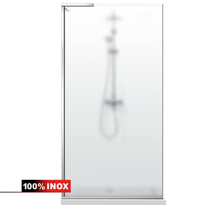 Paravan dus Walk-in, Perete dus Inox, #Mat #Matt