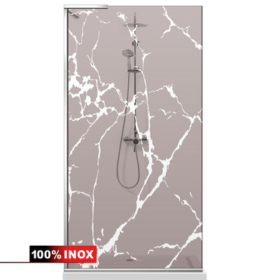Paravan dus Walk-in, Perete dus Inox, #Bronz #Bronz