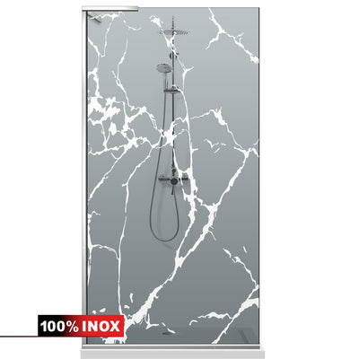 Paravan dus Walk-in, Perete dus Inox, #Gri #Szürke