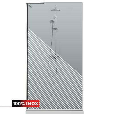 Paravan dus Walk-in, Perete dus Inox, #Gri #Szürke