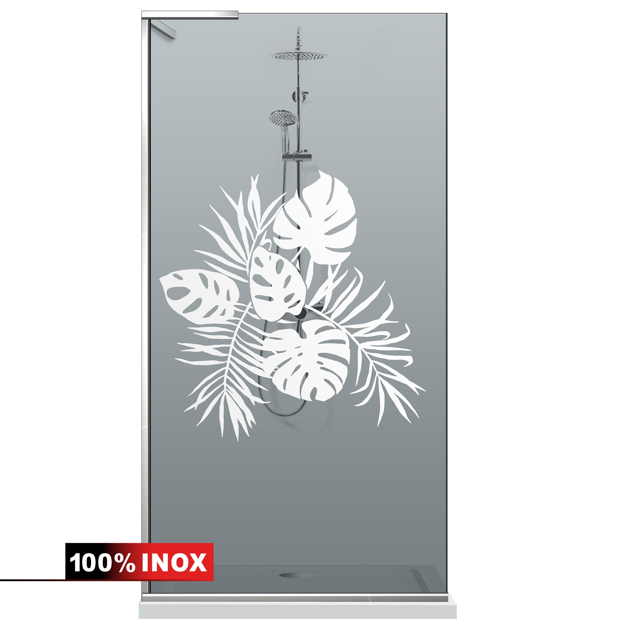 Paravan dus Walk-in, Perete dus Inox, #Gri #Szürke