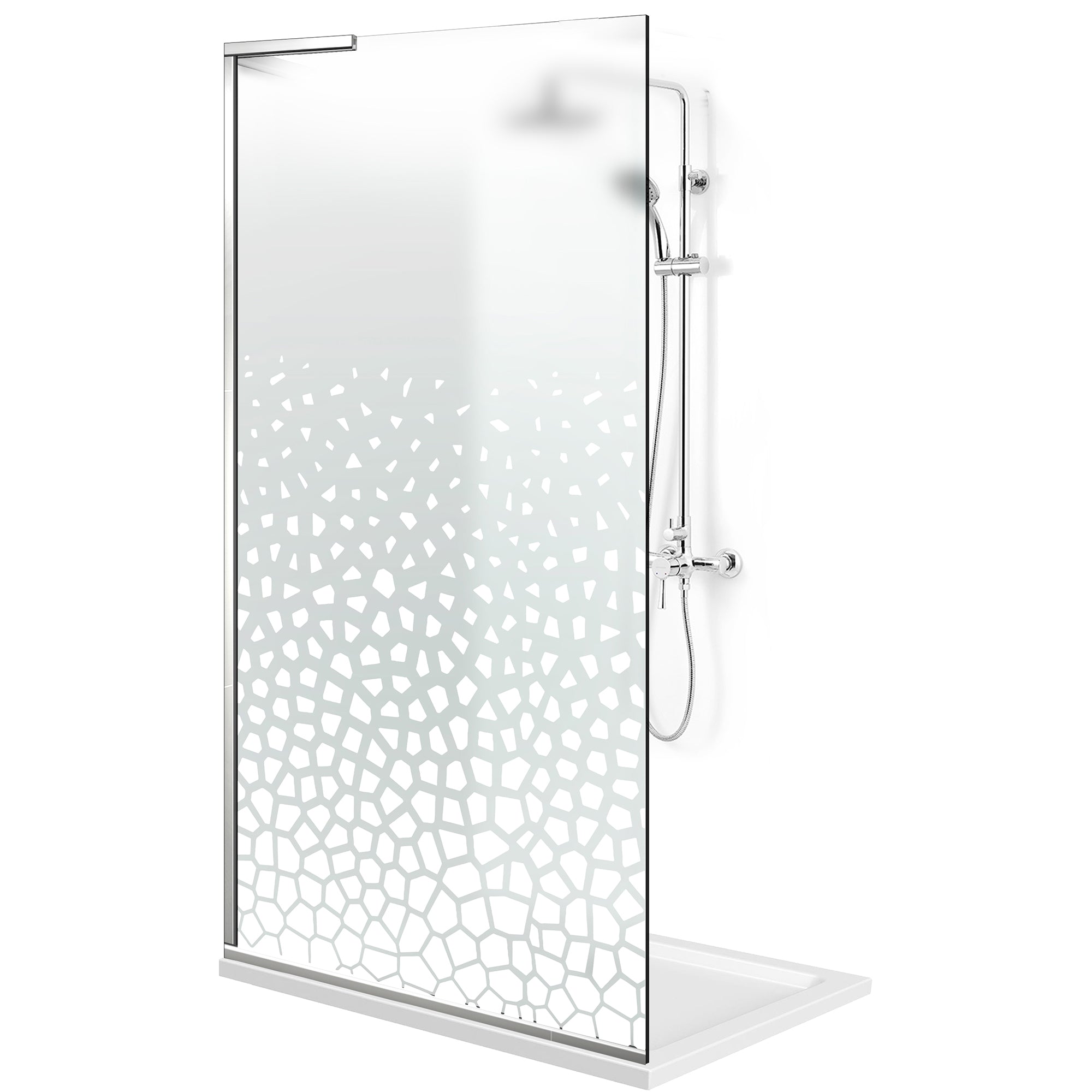 Paravan dus Walk-in, Perete dus Inox, #Mat #Matt